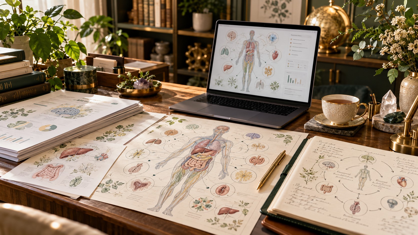 Holistic Health Workspace Still Life